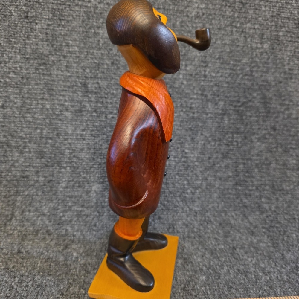 Vintage Italian Wood Carving Man‎ With Pipe Small Figurine Folk Art Decor - Picture 3 of 10